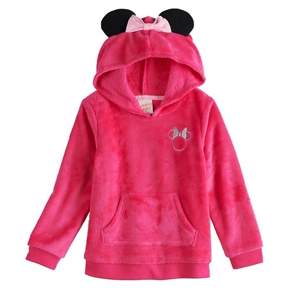 Disney Jumping Beans Minnie Mouse Toddler Plush Tunic Hoddie Pink Size 3T and 4T